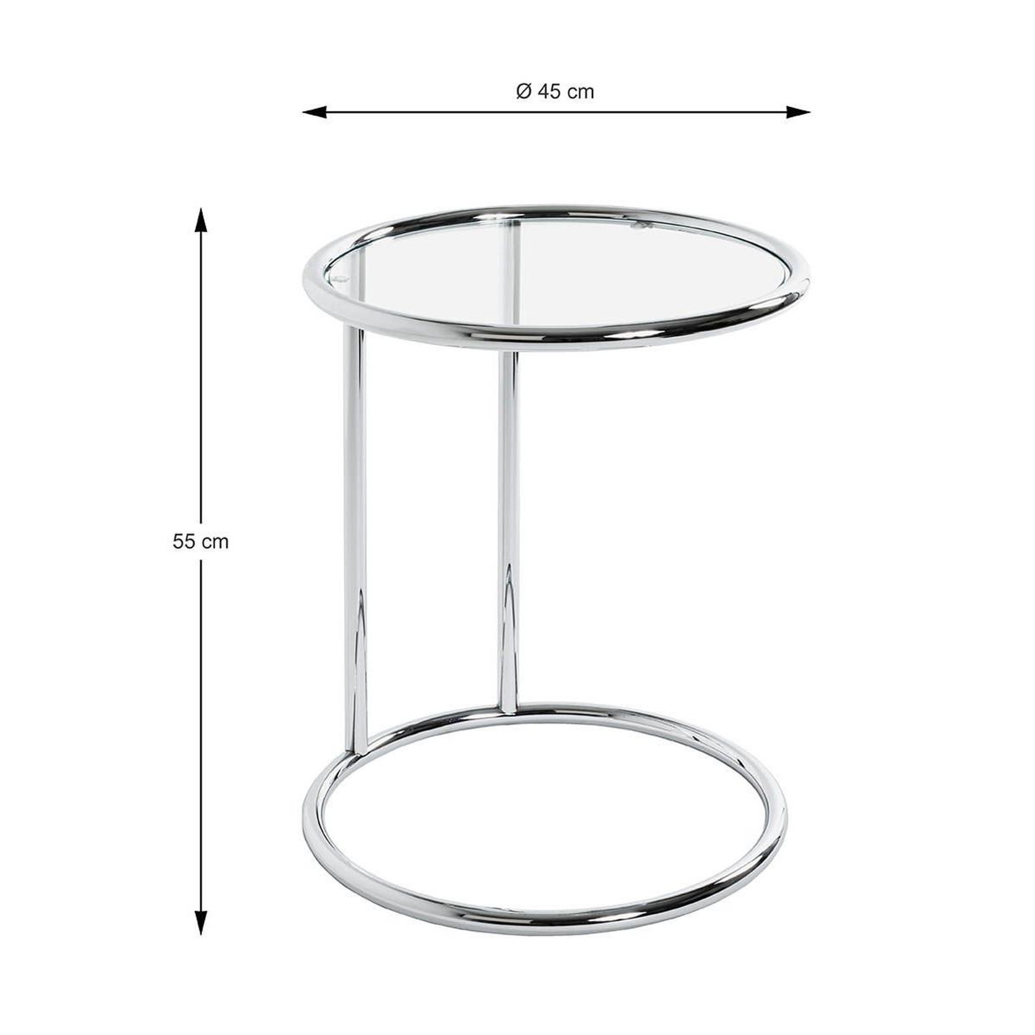 Voir la diapositive 4 : Paris Prix Table d'appoint en verre  blaise  55cm argent