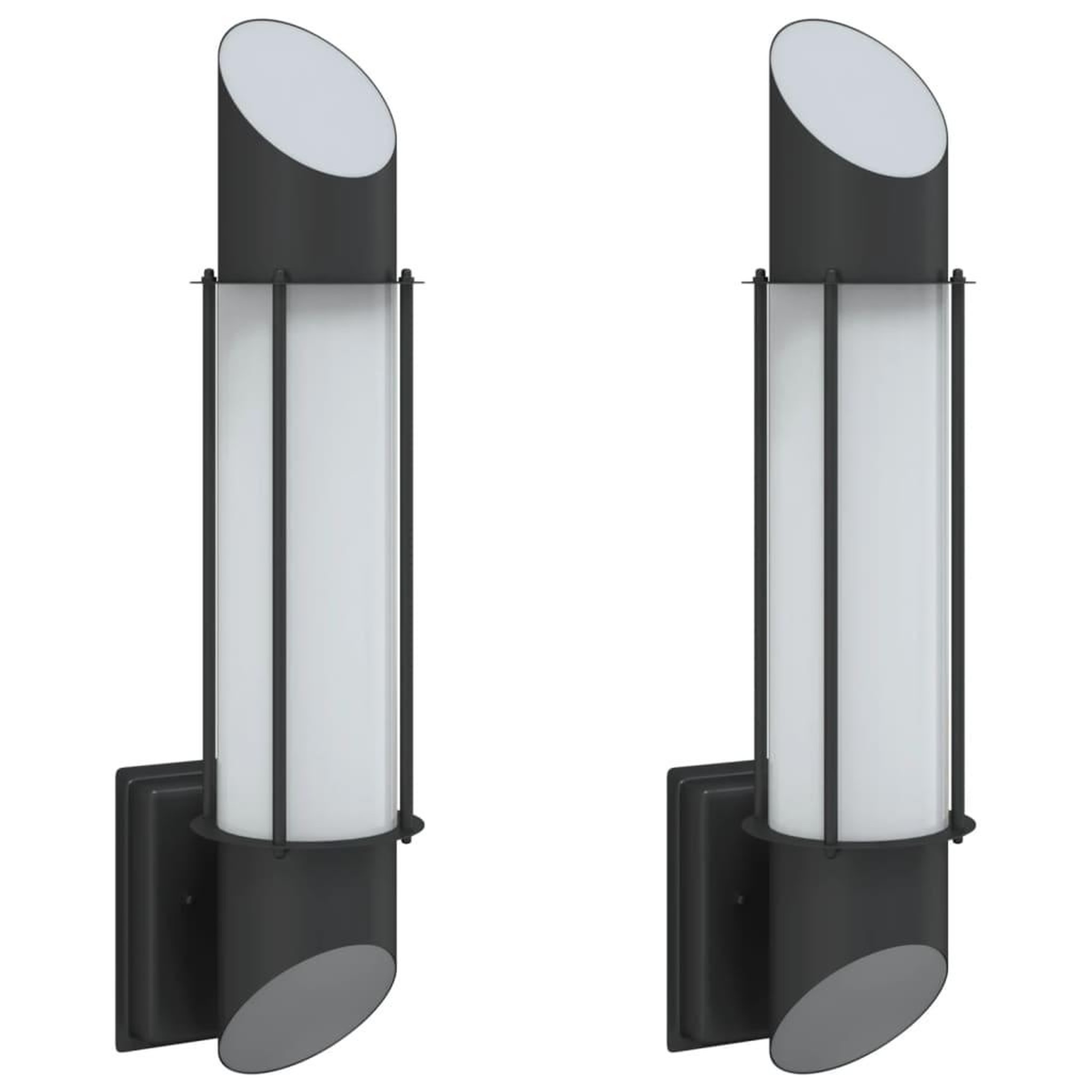 Voir la diapositive 2 : VIDAXL Appliques murales d'exterieur 2 pcs noir acier inoxydable