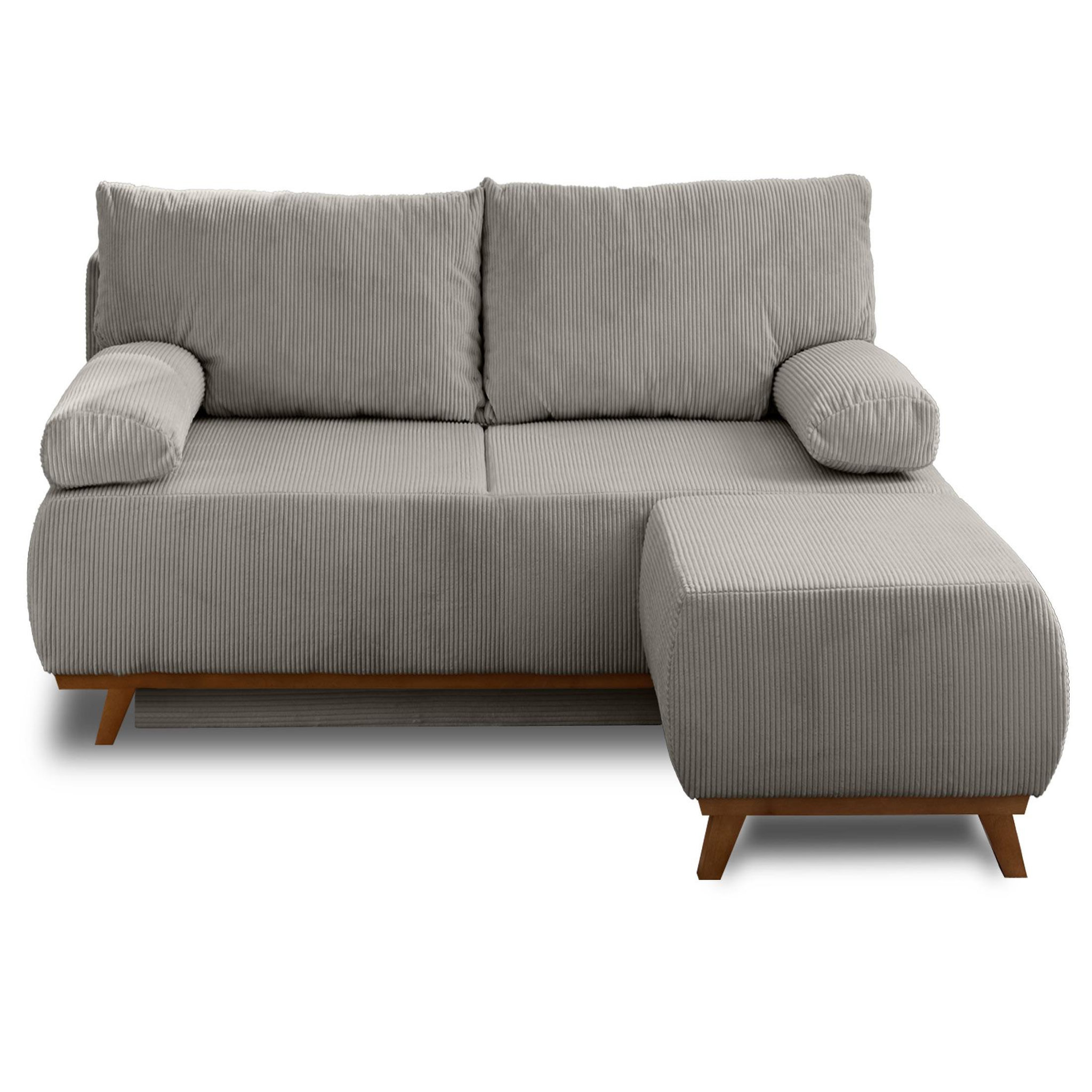 Voir la diapositive 1 : BEST MOBILIER Cristal - canapé 3 places - convertible avec coffre et pouf - en velours côtelé