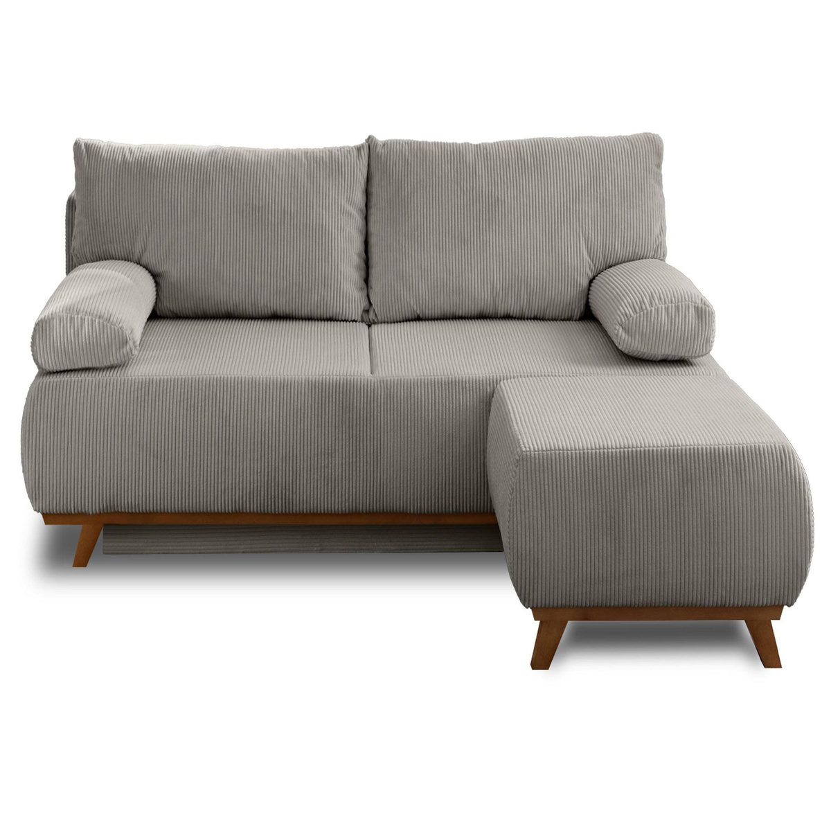 BEST MOBILIER Cristal - canapé 3 places - convertible avec coffre et pouf - en velours côtelé