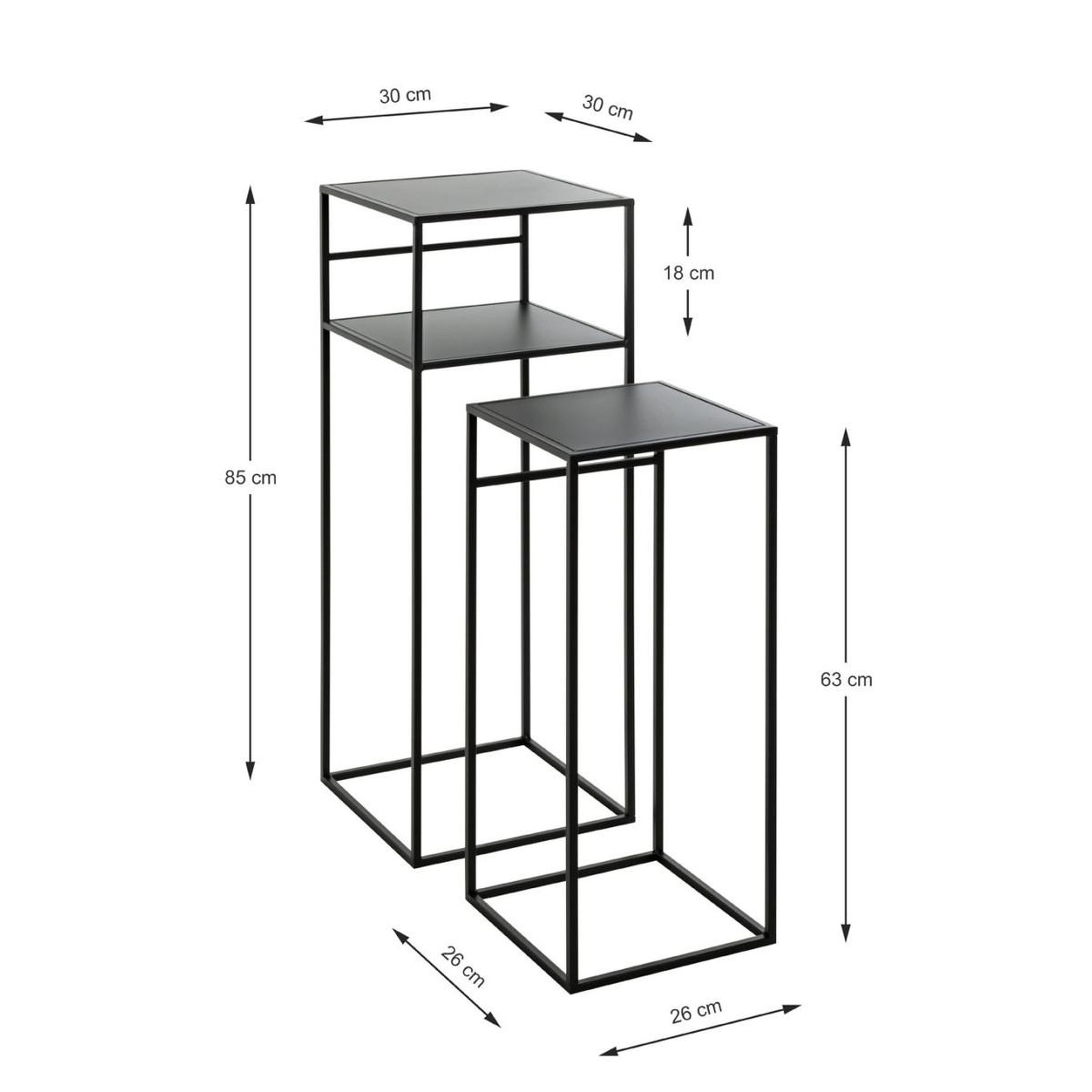 Voir la diapositive 6 : Paris Prix Lot de 2 tables d'appoint design  mino  85cm noir