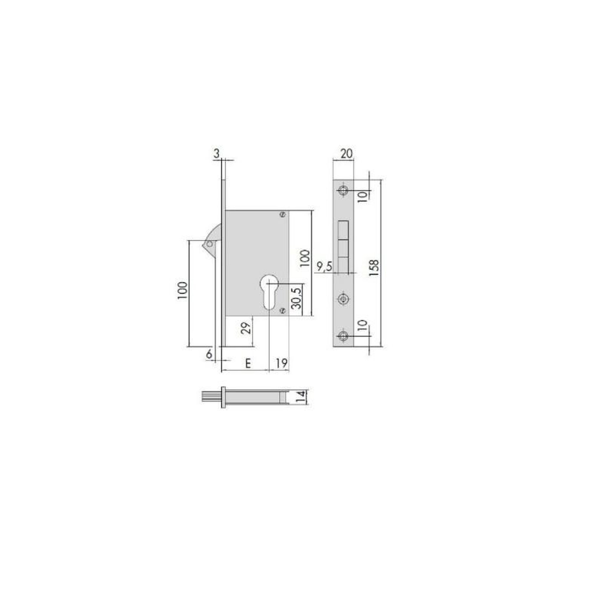 Voir la diapositive 2 : CISA Monopoint à larder profil étroit à crochet A40mm CISA CIS45110.40