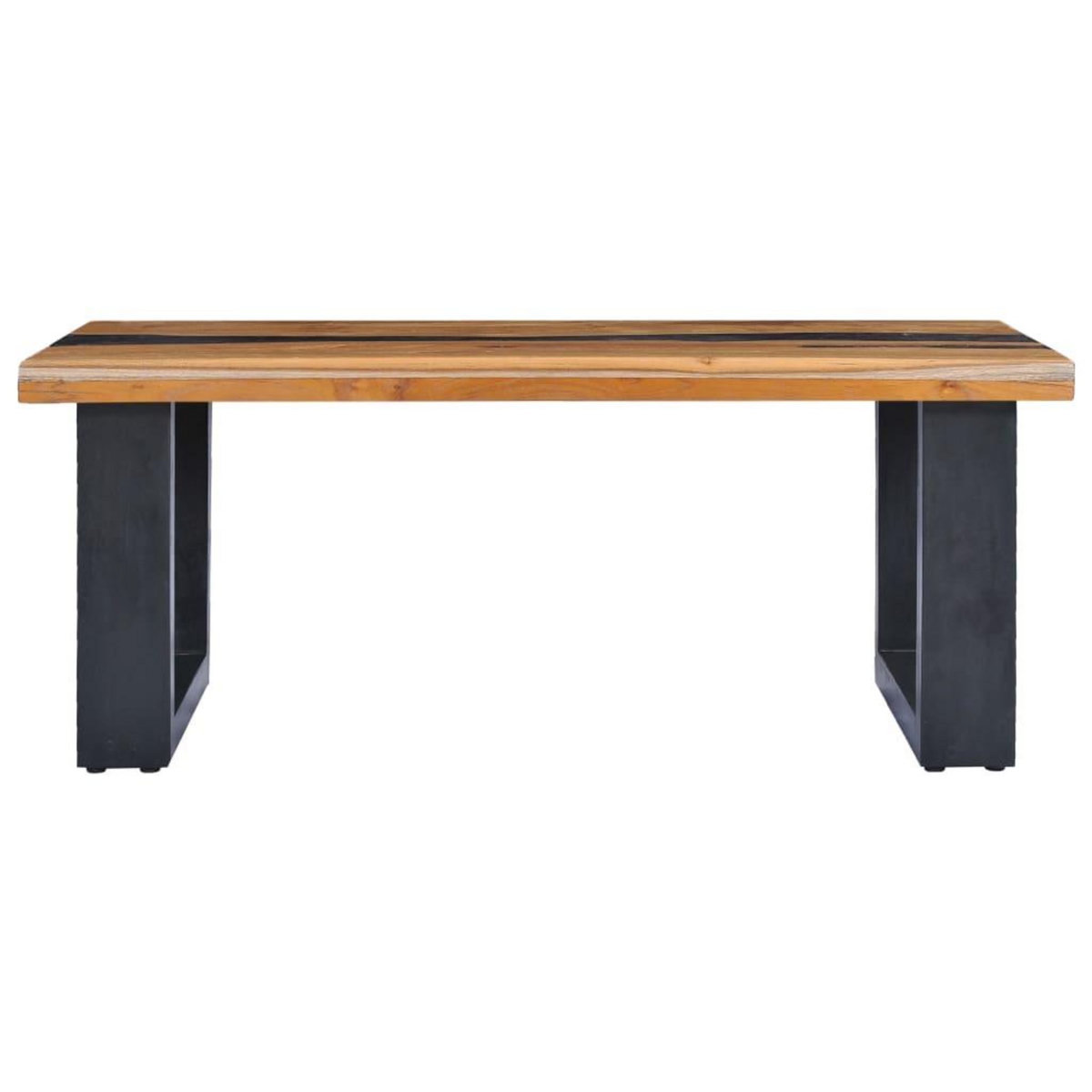 VIDAXL Table basse 100x50x40 cm Bois de teck massif et polyresine