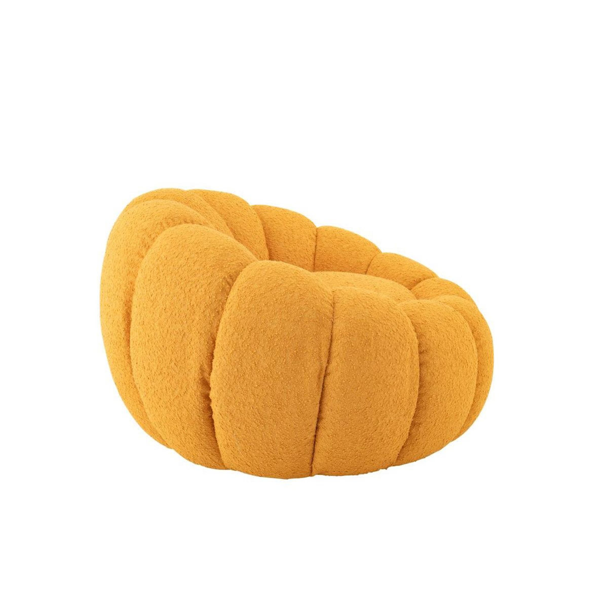 Paris Prix Fauteuil Coquillage en Tissu  Fleur  101cm Moutarde