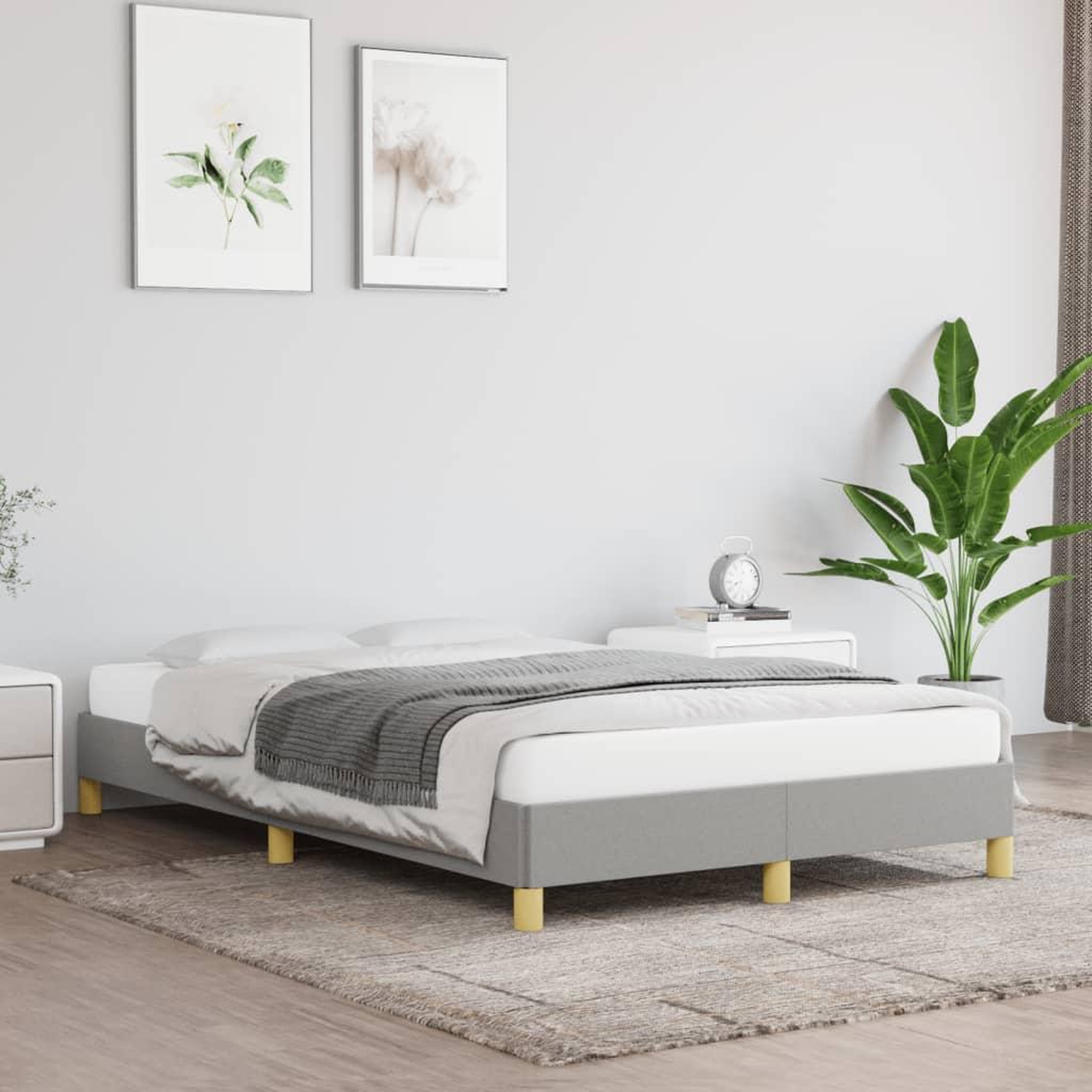 VIDAXL Cadre de lit sans matelas gris clair 120x190 cm tissu