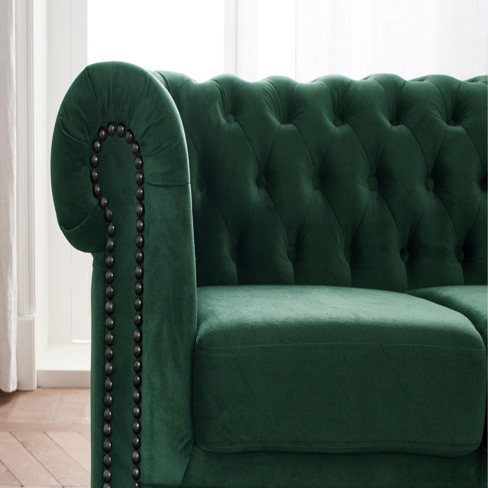 Voir la diapositive 3 : LISA DESIGN William - canapé chesterfield - 3 places - en velours