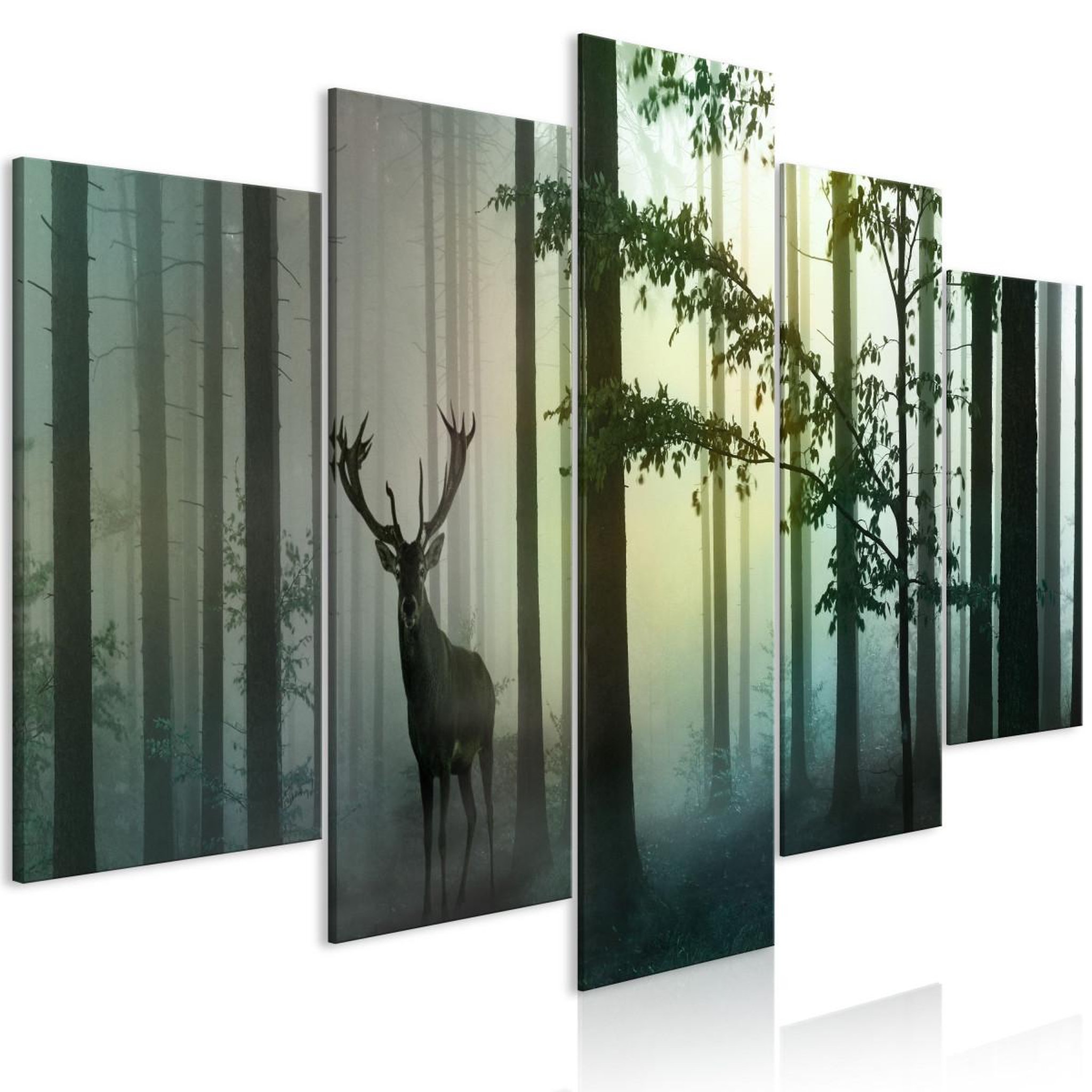 Voir la diapositive 1 : Paris Prix Tableau imprimé 5 panneaux  morning wide green