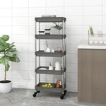 VIDAXL Chariot de cuisine 5 niveaux Gris 42x29x128 cm Fer et ABS