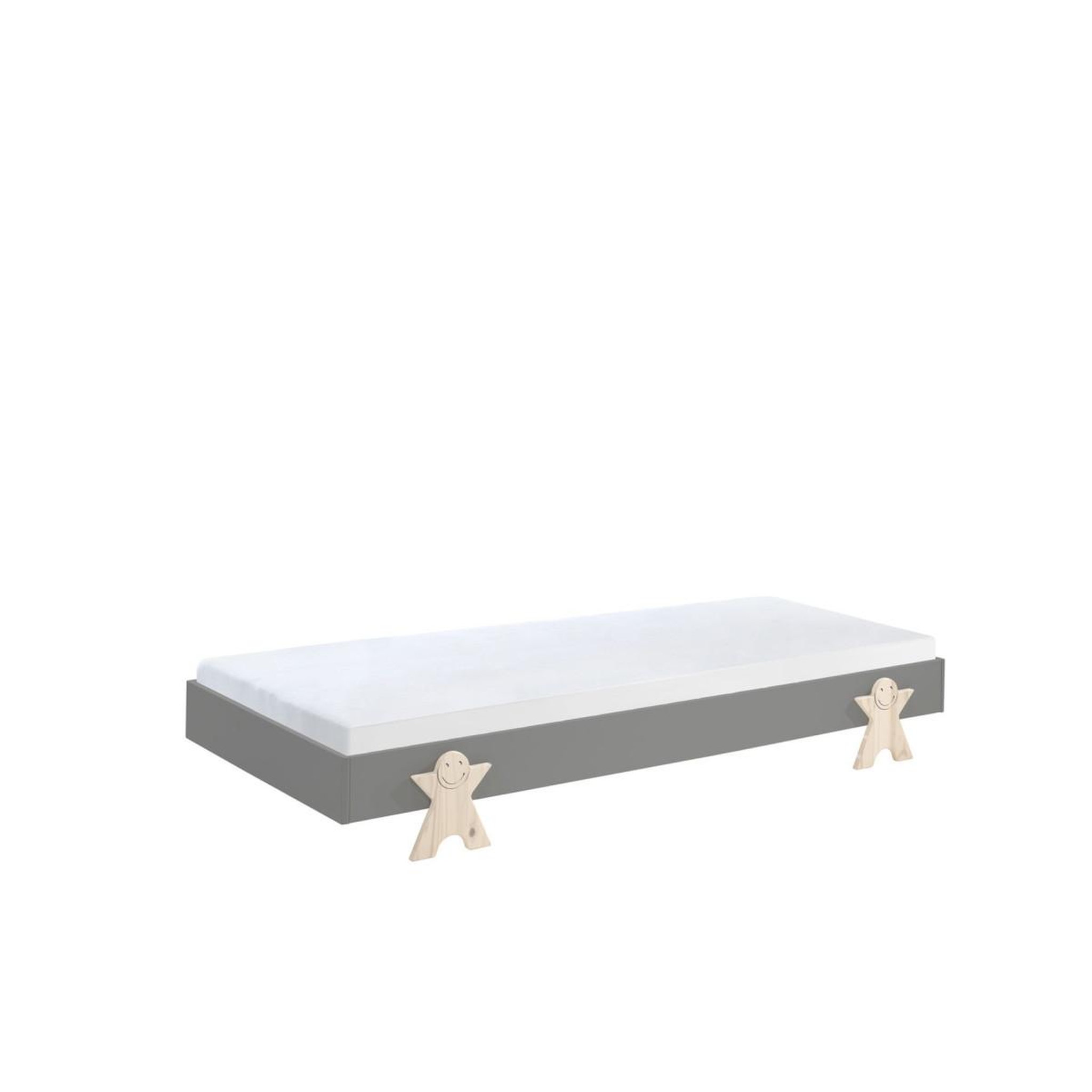 Voir la diapositive 4 : Paris Prix Lit enfant en bois  modulo smiley iv  90x200cm gris
