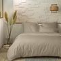 Voir la diapositive 1 : Home collection Parure de couette 100%percale de coton 80 fils/cm2-uni lin