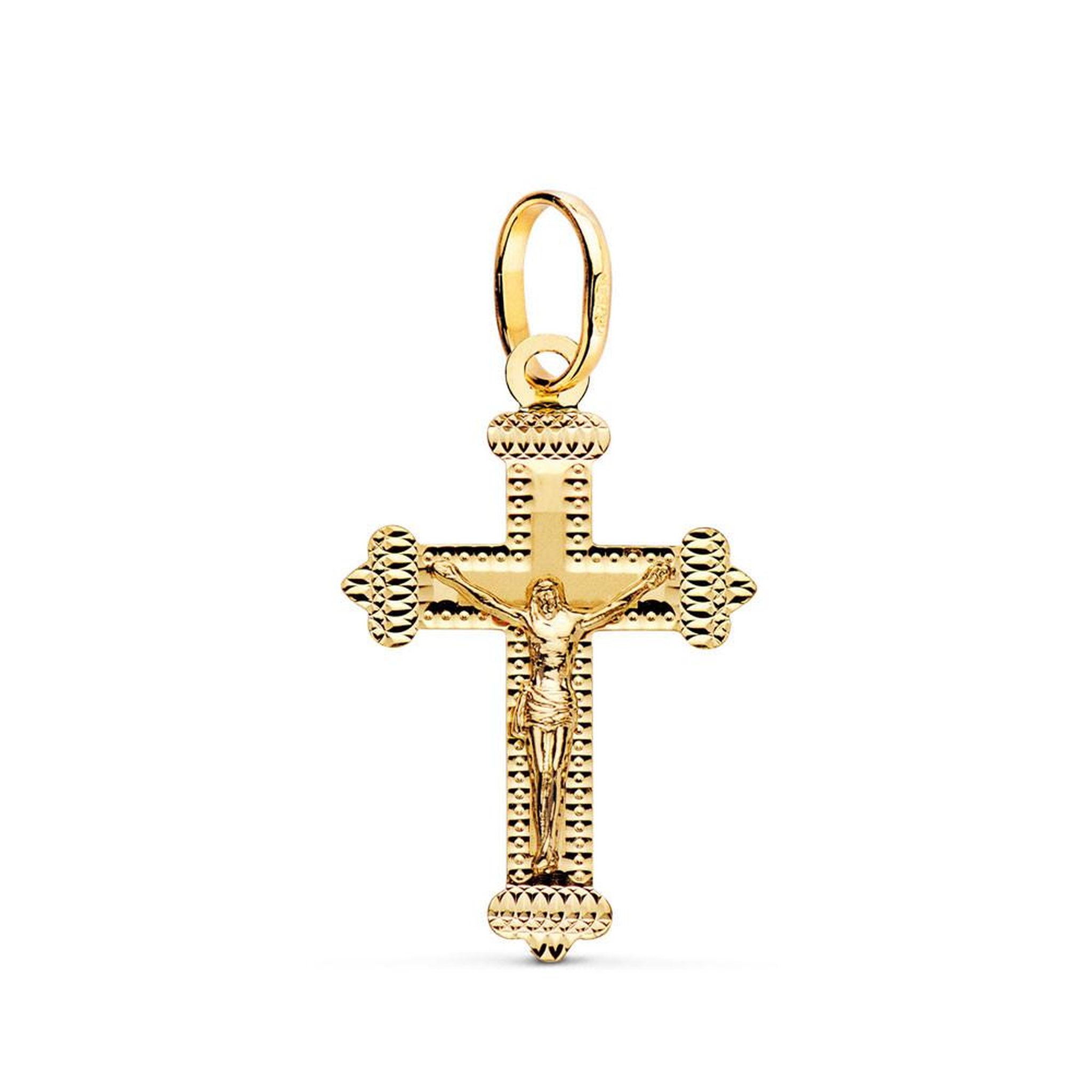 L'ATELIER D'AZUR Pendentif  - Médaille Christ sur la Croix Or 18 Carats 750 Jaune - Chaines Offertes