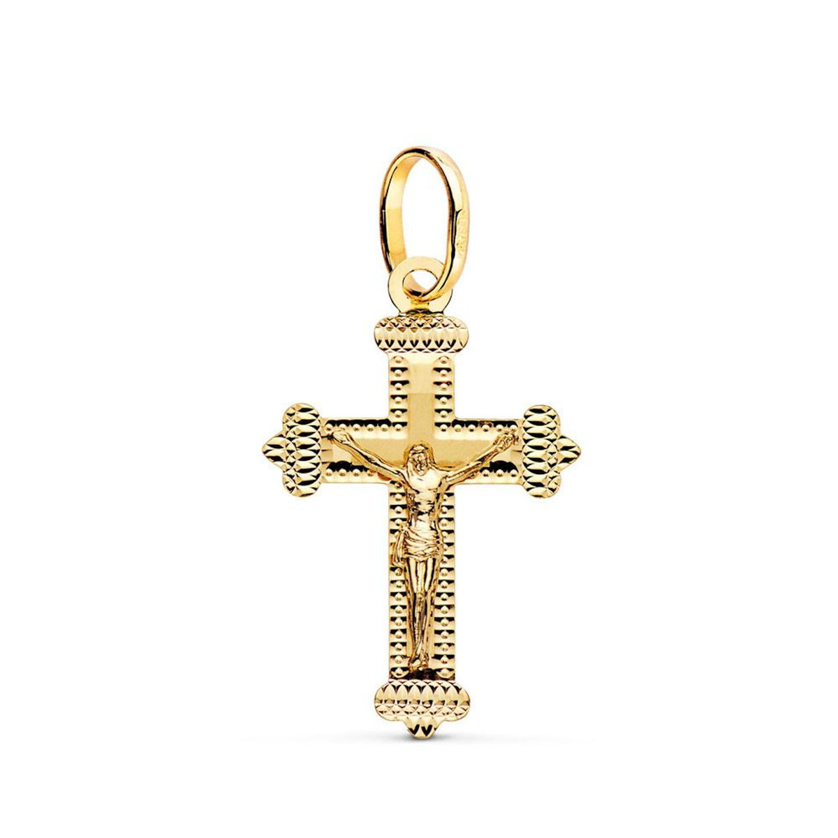L'ATELIER D'AZUR Pendentif  - Médaille Christ sur la Croix Or 18 Carats 750 Jaune - Chaines Offertes