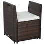 Voir la diapositive 5 : OUTSUNNY Ensemble salon de jardin encastrable 4 chaises monoblocs avec coussins déhoussables et table résine tressée chocolat