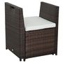 Voir la diapositive 5 : OUTSUNNY Ensemble salon de jardin encastrable 4 chaises monoblocs avec coussins déhoussables et table résine tressée chocolat