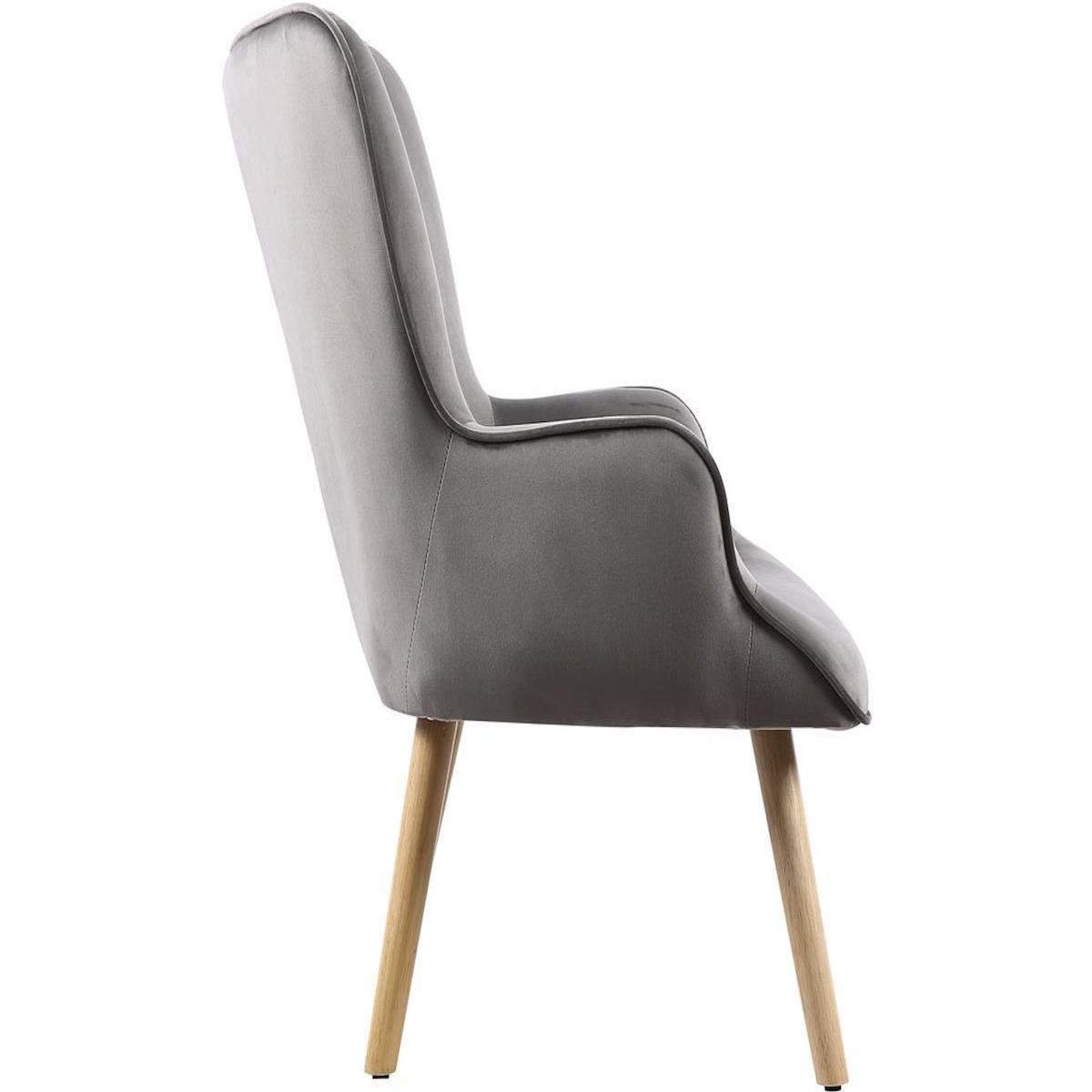 Habitat et Jardin Fauteuil style scandinave velours  Odense  - 73 x 81 x 92.5 cm - 1 place - Gris