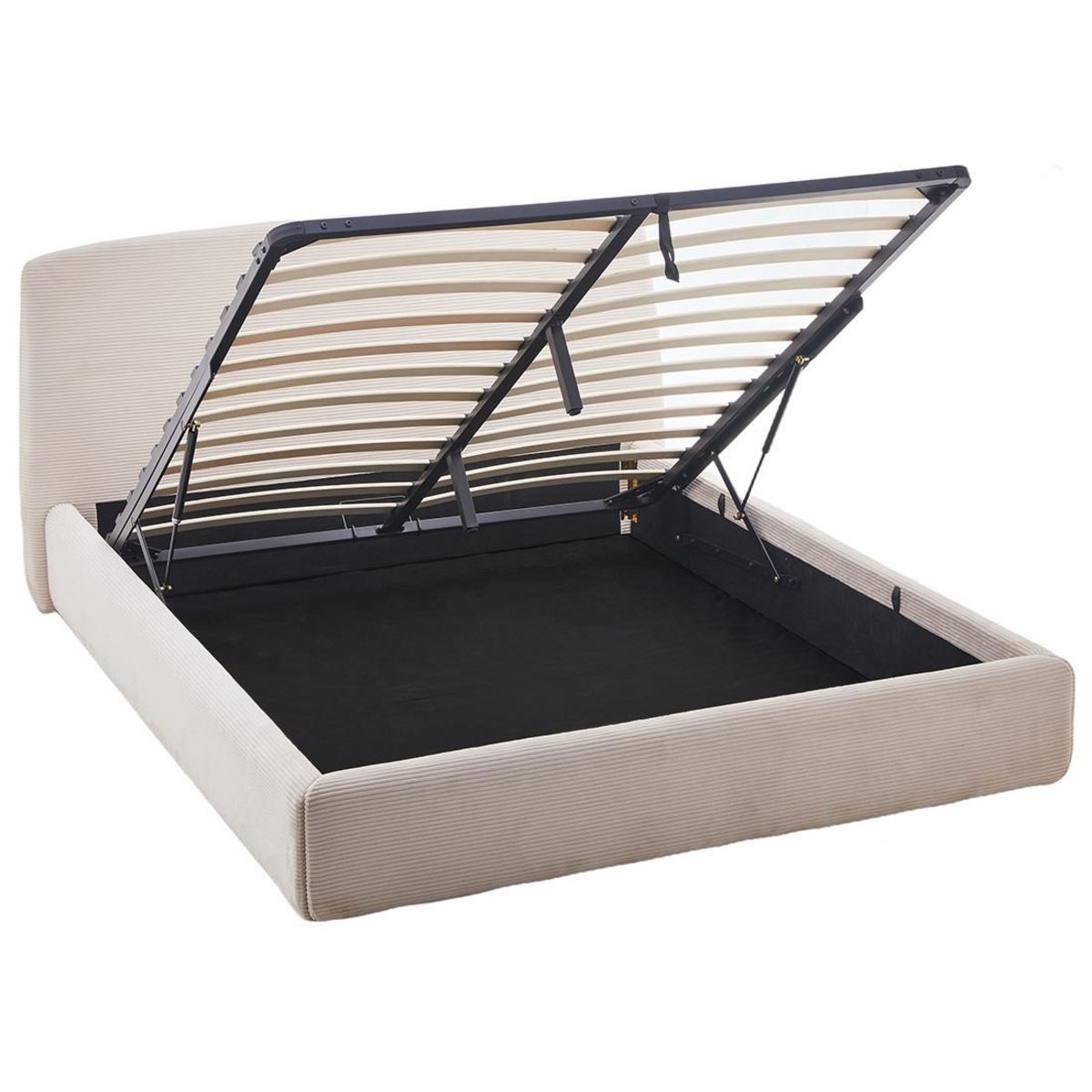 BEST MOBILIER Juliette - lit coffre - 160x200 cm - en velours côtelé