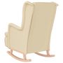 Voir la diapositive 5 : VIDAXL Fauteuil et pieds a bascule en bois d'hevea solide creme Tissu