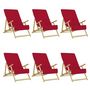 Voir la diapositive 2 : VIDAXL Serviettes de plage 6 pcs bordeaux 60x135 cm tissu 400 GSM