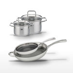 ELO Lot Poêles 32cm & 28cm et Faitouts 16cm & 20cm Elo Relief Evolution