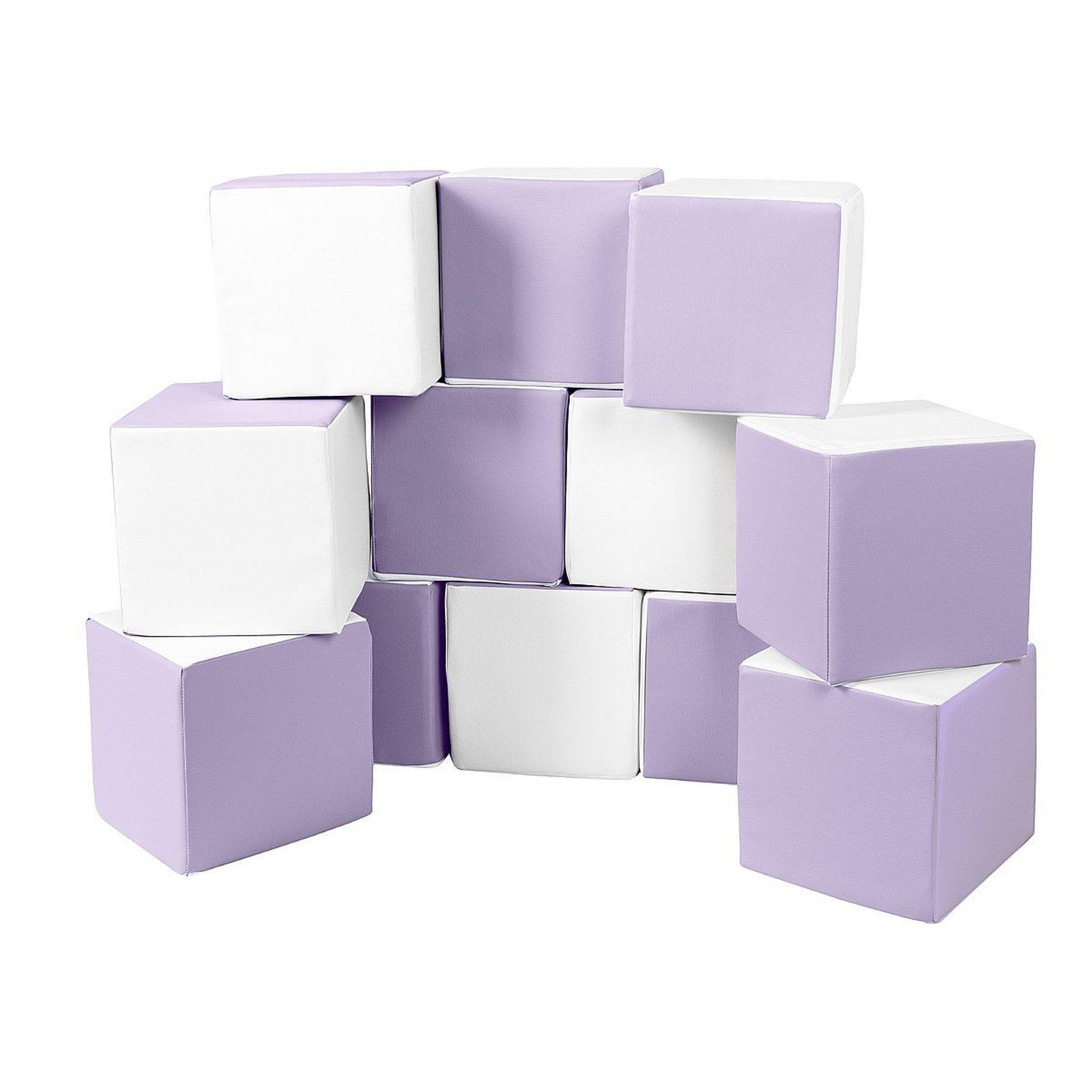 VELINDA Lot cubes xxl mousse 12 pcs blanc, lilas