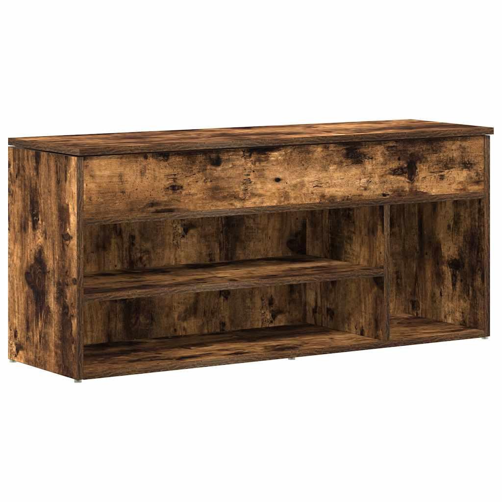 Voir la diapositive 2 : VIDAXL Banc a chaussures chene fume 102x30,5x45 cm bois d'ingenierie