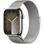 Voir la diapositive 1 : APPLE Montre connectée Serie 9 Cellular 45mm Acier/Argent Milanais Argent Loop