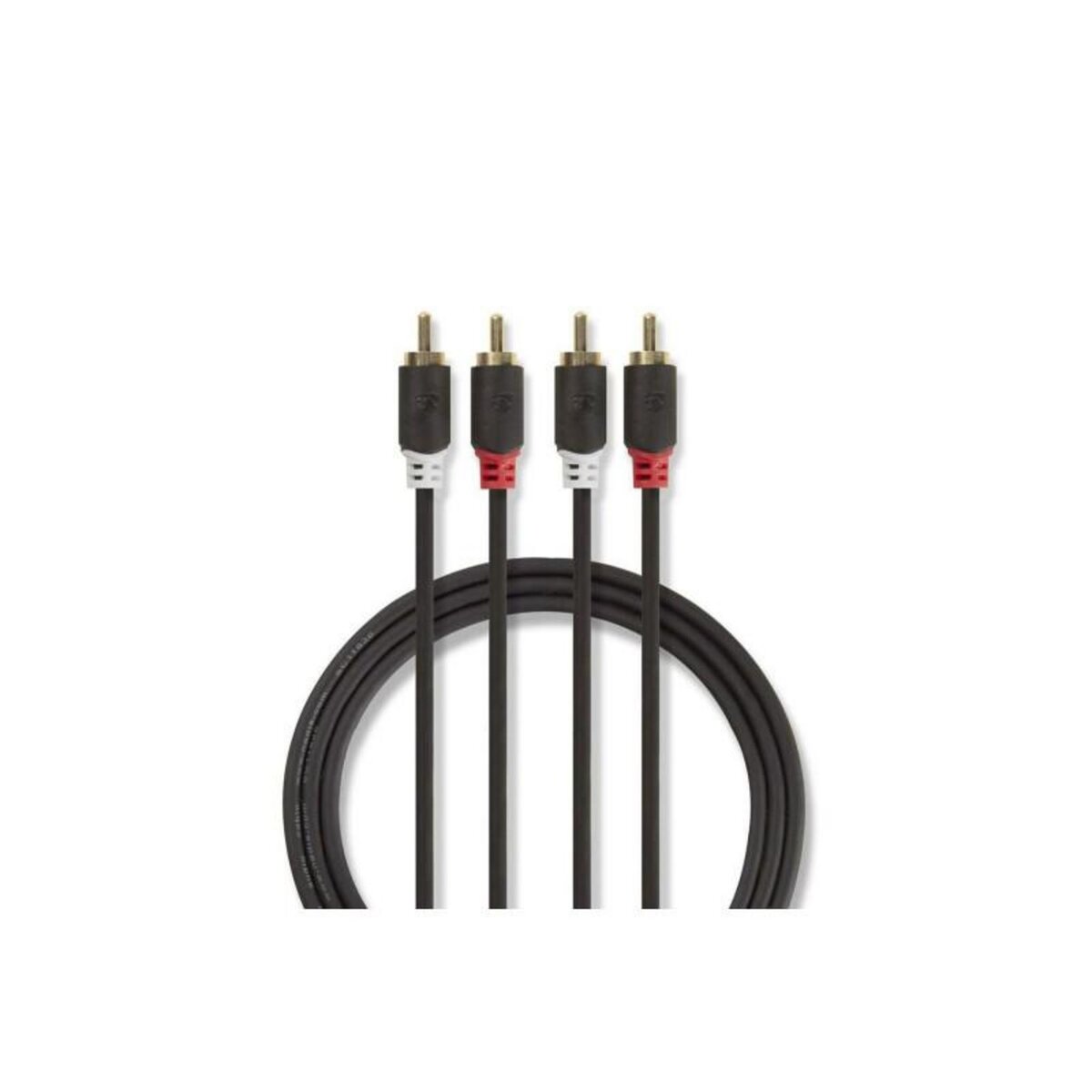 NEDIS Câble audio stéréo | 2x RCA Male | 2x RCA Male | Plaqué or | 1.00 m | R NEDIS - CABW24200AT10