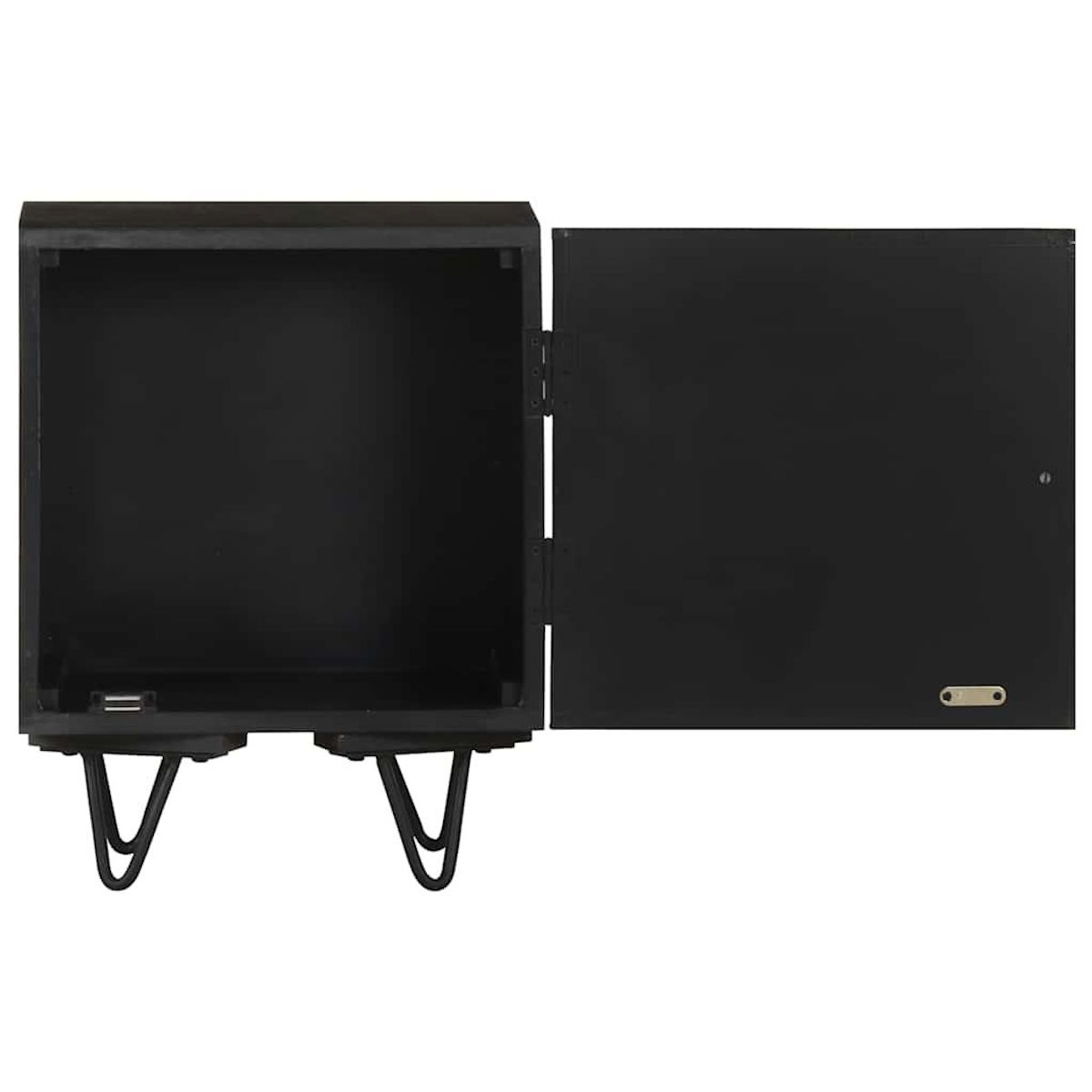 VIDAXL Table de chevet avec front en laiton 40x30x50cm Manguier massif