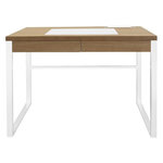 Paris Prix Bureau Design 1 Tiroir  Porqa  100cm Naturel & Blanc