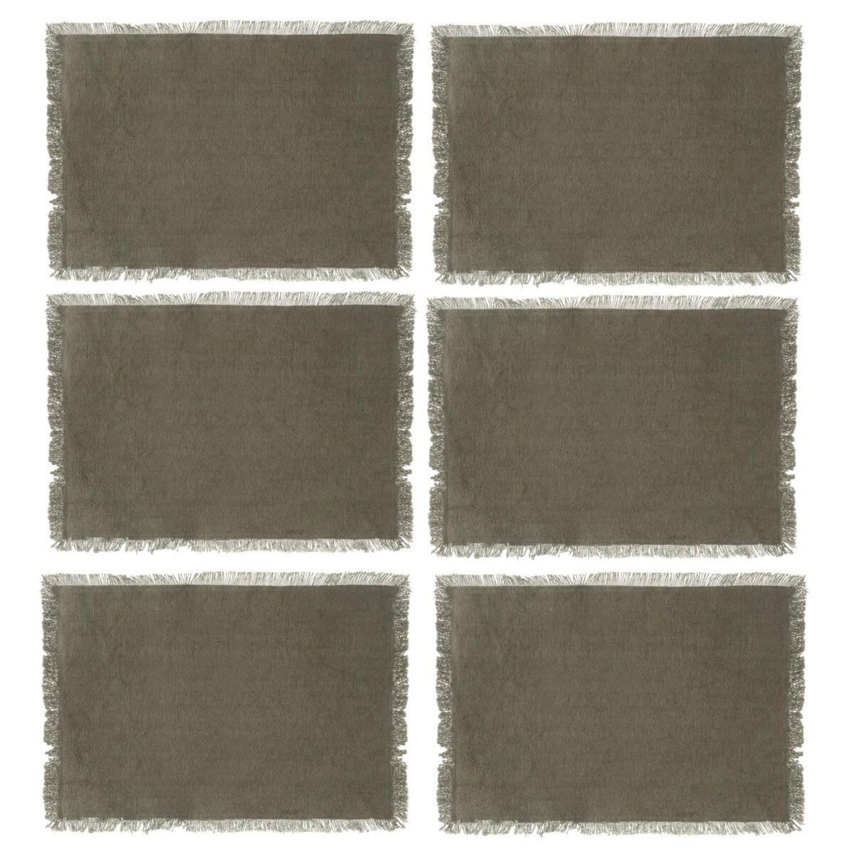 TOILINUX Lot de 6 Sets de table Maha en coton