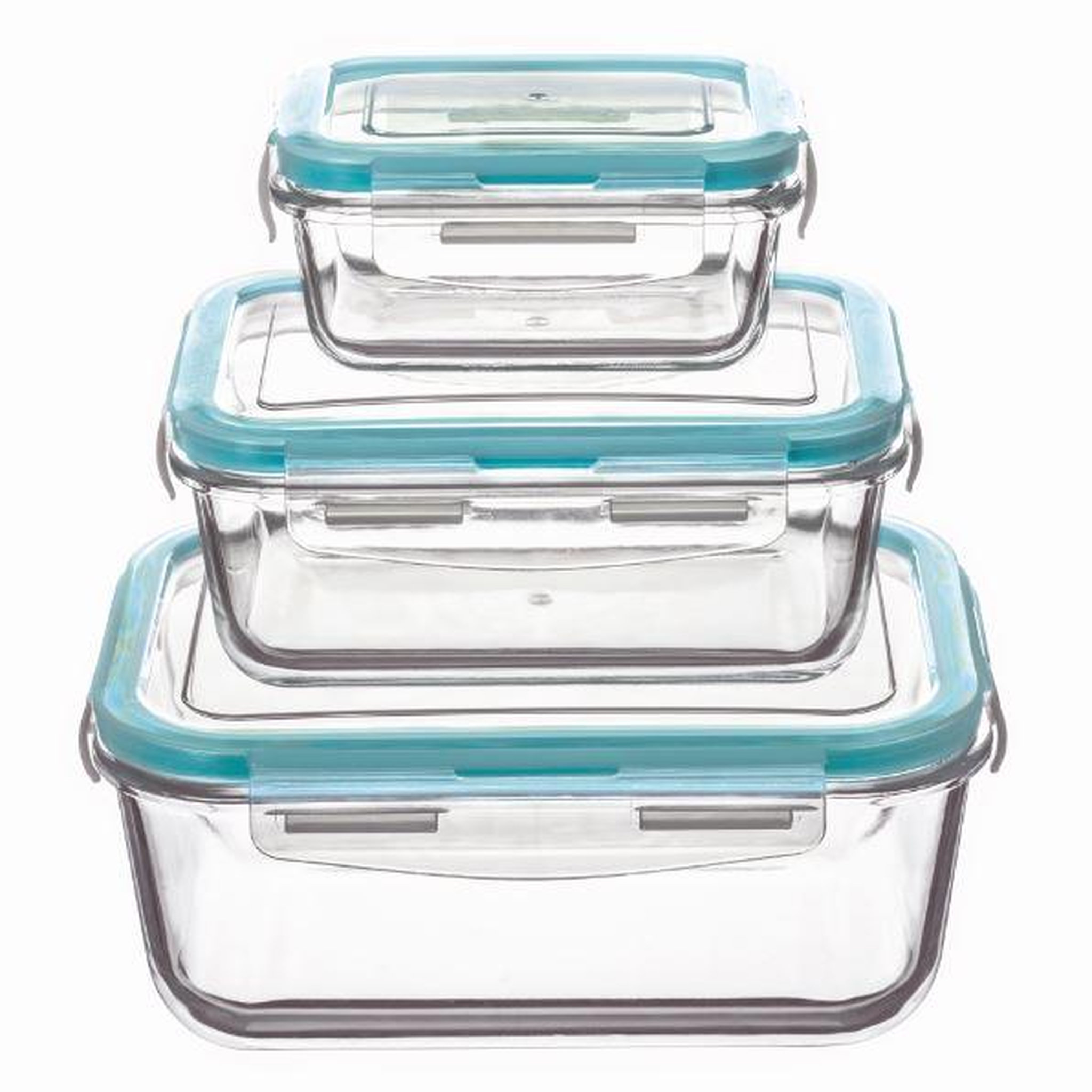 5 FIVE SIMPLY Lot de 3 boites en verre carré CLIPEAT 19/15/11 cm