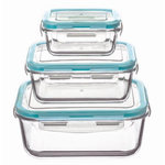 5 FIVE SIMPLY Lot de 3 boites en verre carré CLIPEAT 19/15/11 cm