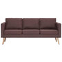 Voir la diapositive 3 : VIDAXL Canape a 3 places tissu marron
