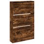 Voir la diapositive 4 : VIDAXL Armoire a chaussures chene fume 80x21x125,5 cm bois ingenierie