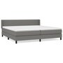 Voir la diapositive 1 : VIDAXL Sommier a lattes de lit avec matelas Gris fonce 200x200cm Tissu