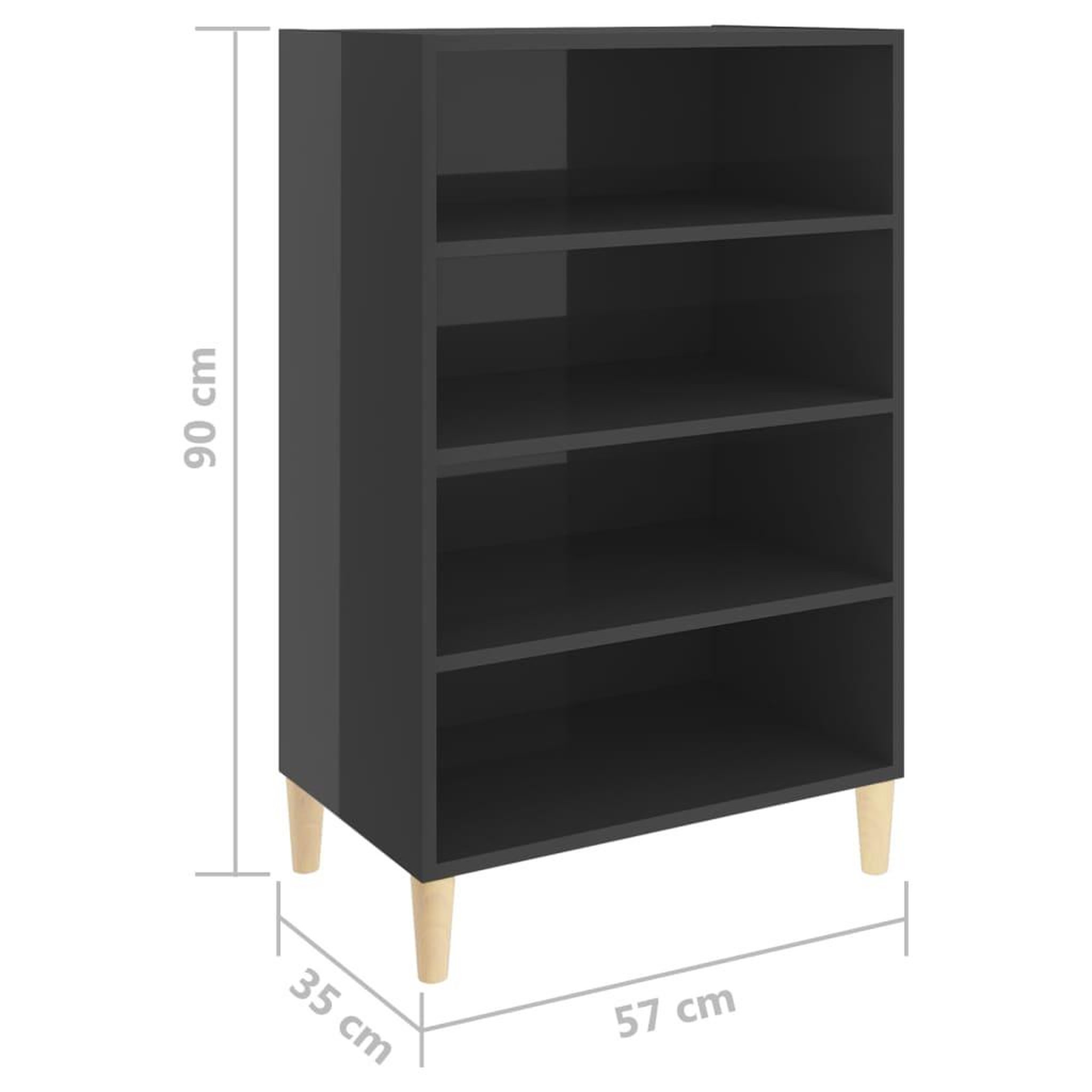 Voir la diapositive 6 : VIDAXL Buffet gris brillant 57x35x90 cm bois d'ingenierie