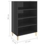 Voir la diapositive 6 : VIDAXL Buffet gris brillant 57x35x90 cm bois d'ingenierie