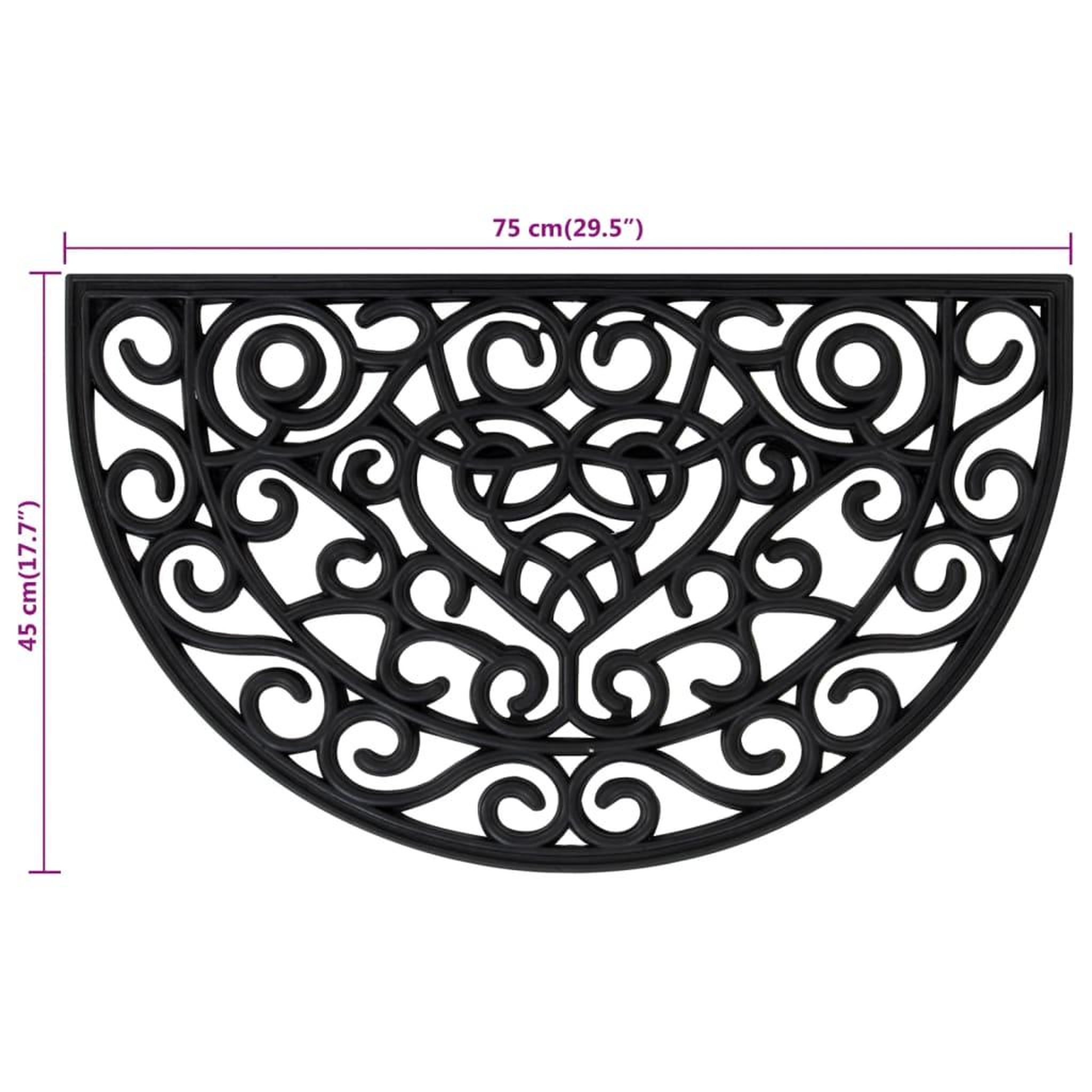 Voir la diapositive 6 : VIDAXL Tapis de porte demi-rond 45x75 cm caoutchouc