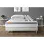 Voir la diapositive 1 : SEPTNUITS Pack matelas + sommier kit blanc Memo Zen Mousse à mémoire de forme MAXI épaisseur + Couette + 2 oreillers