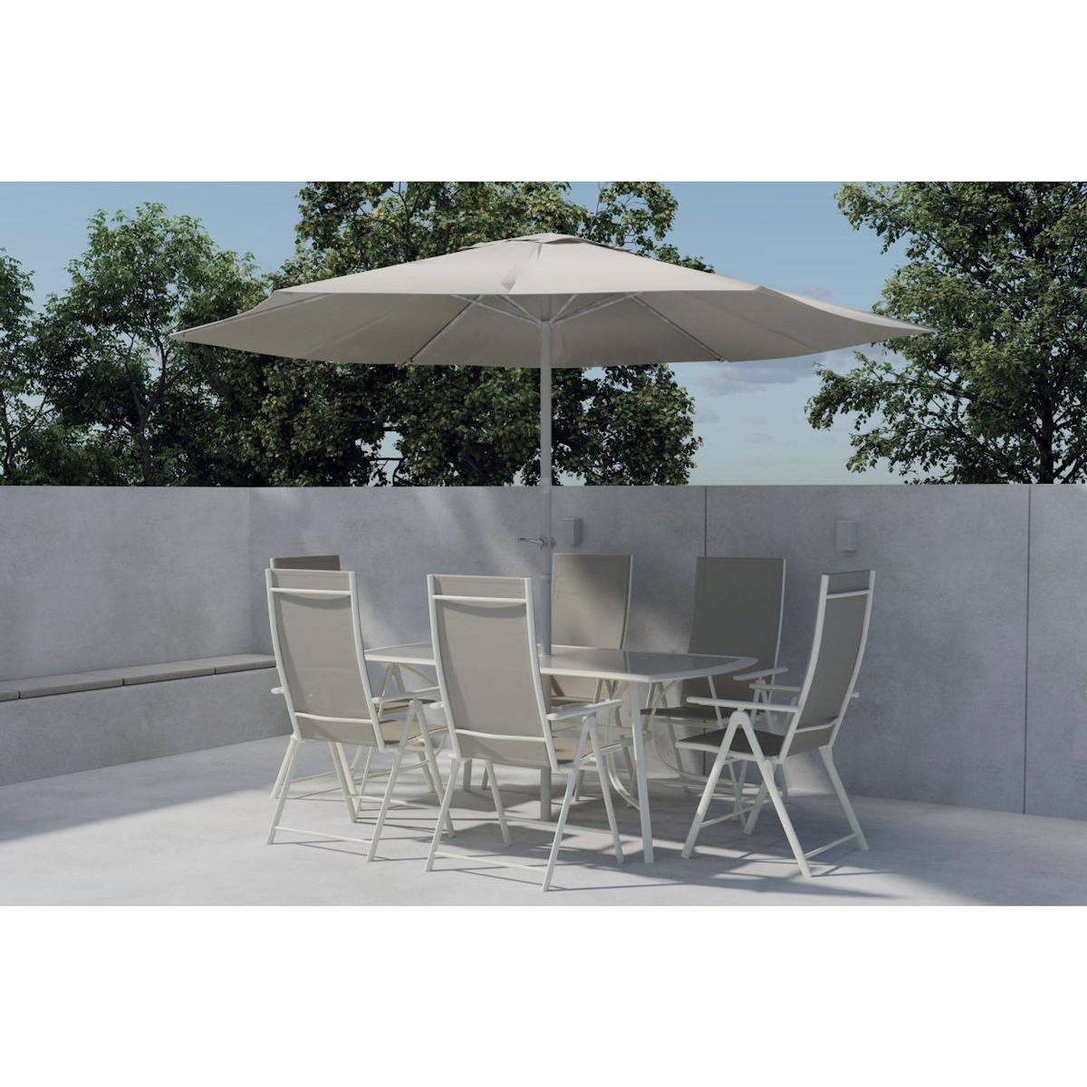Paris Prix Ensemble Table de Jardin & 6 Chaises  Brekki  150cm Beige