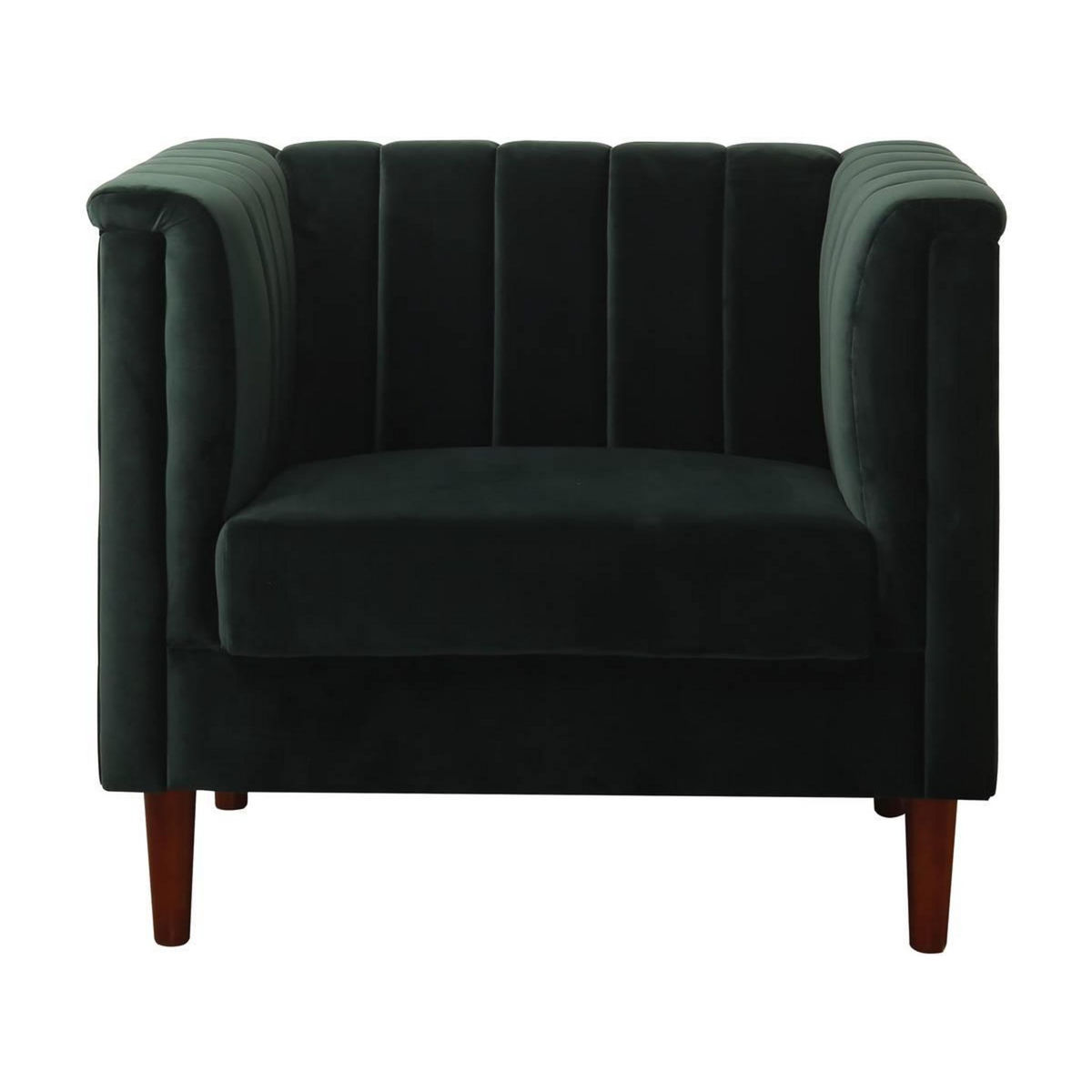 Habitat et Jardin Fauteuil en velours  Ellison  - 97 x 76 x 82 cm - 1 place - Vert foncé
