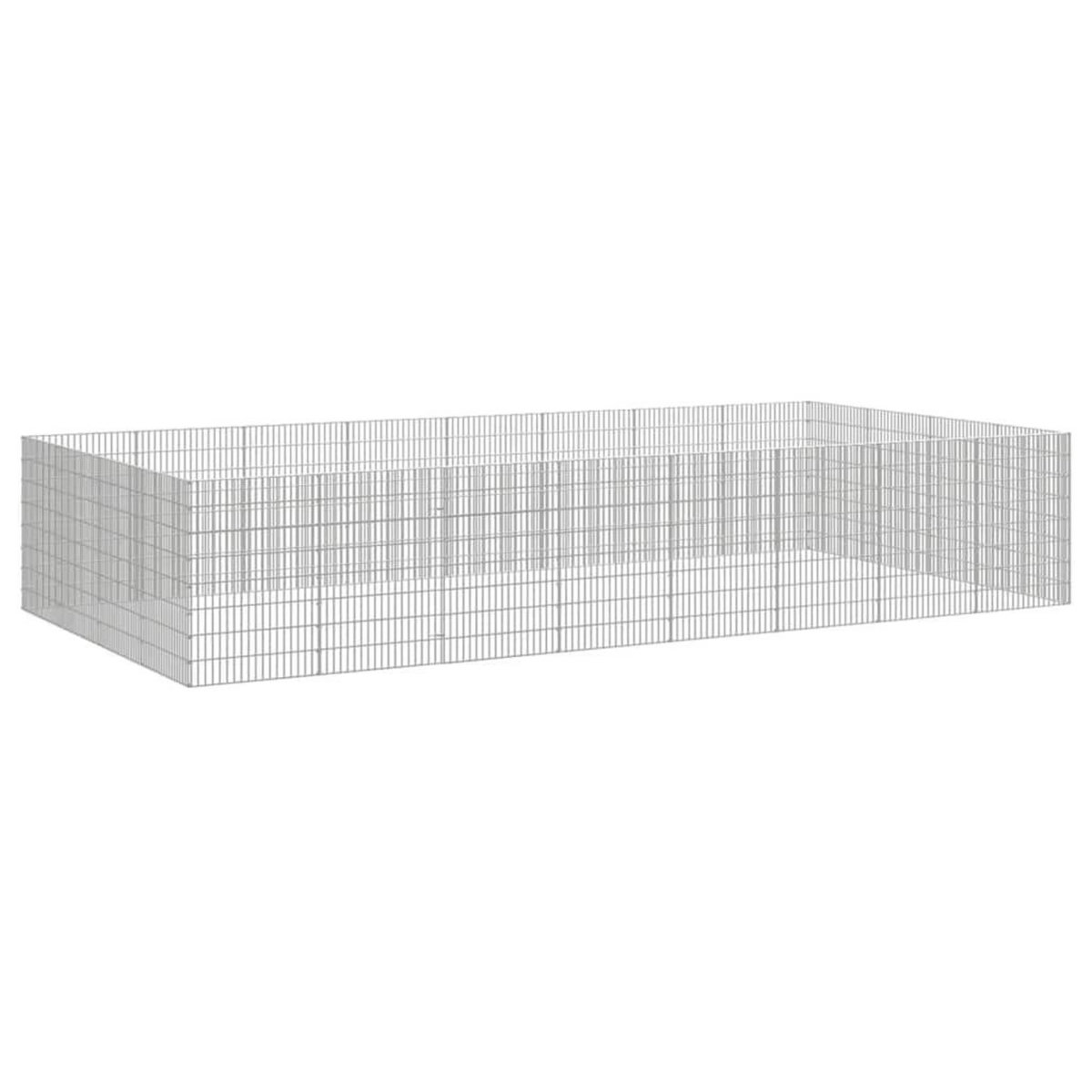 VIDAXL Enclos pour animaux en liberte 24panneaux 54x80cm fer galvanise