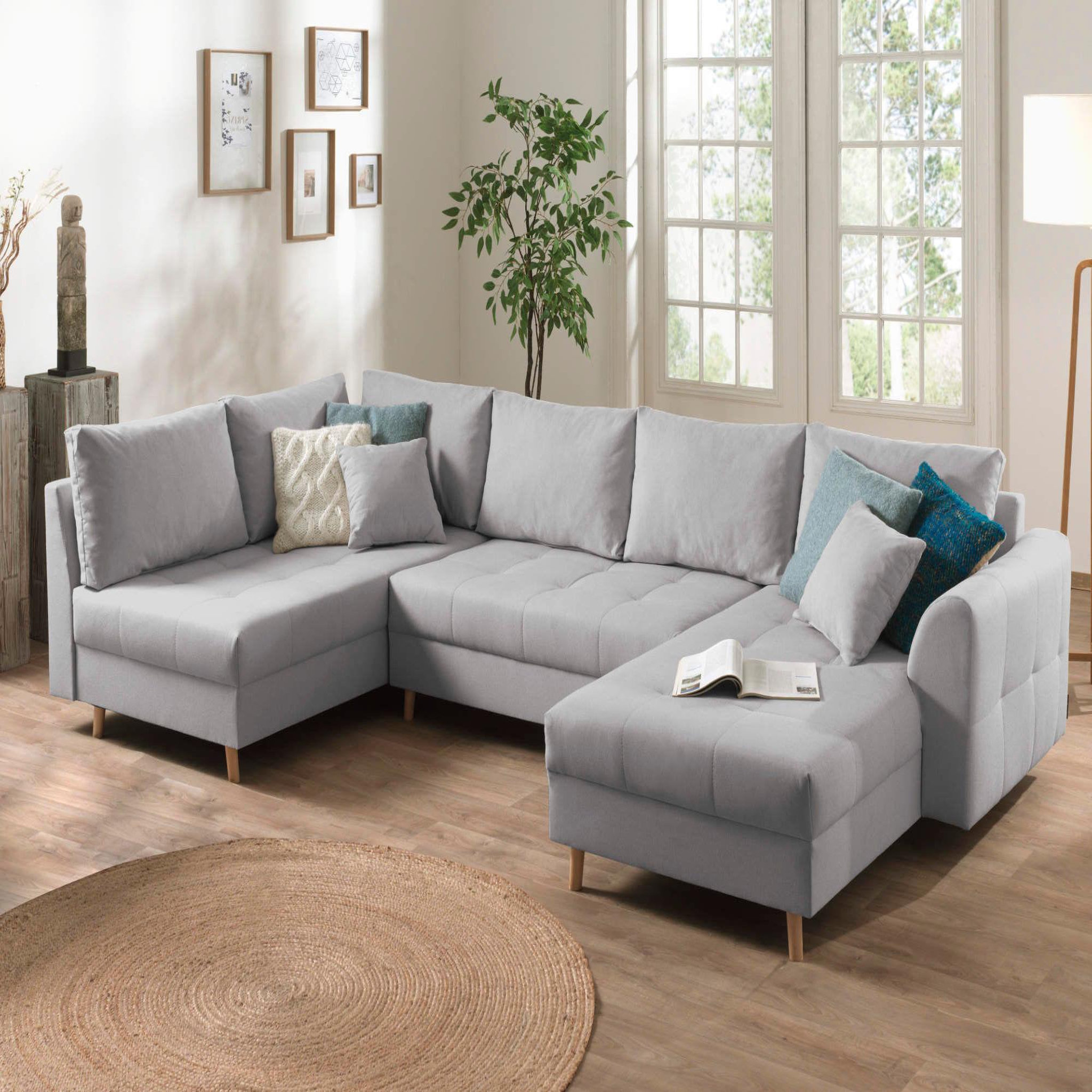 Voir la diapositive 1 : LISA DESIGN Rune - canapé panoramique - 7 places - style scandinave - gauche