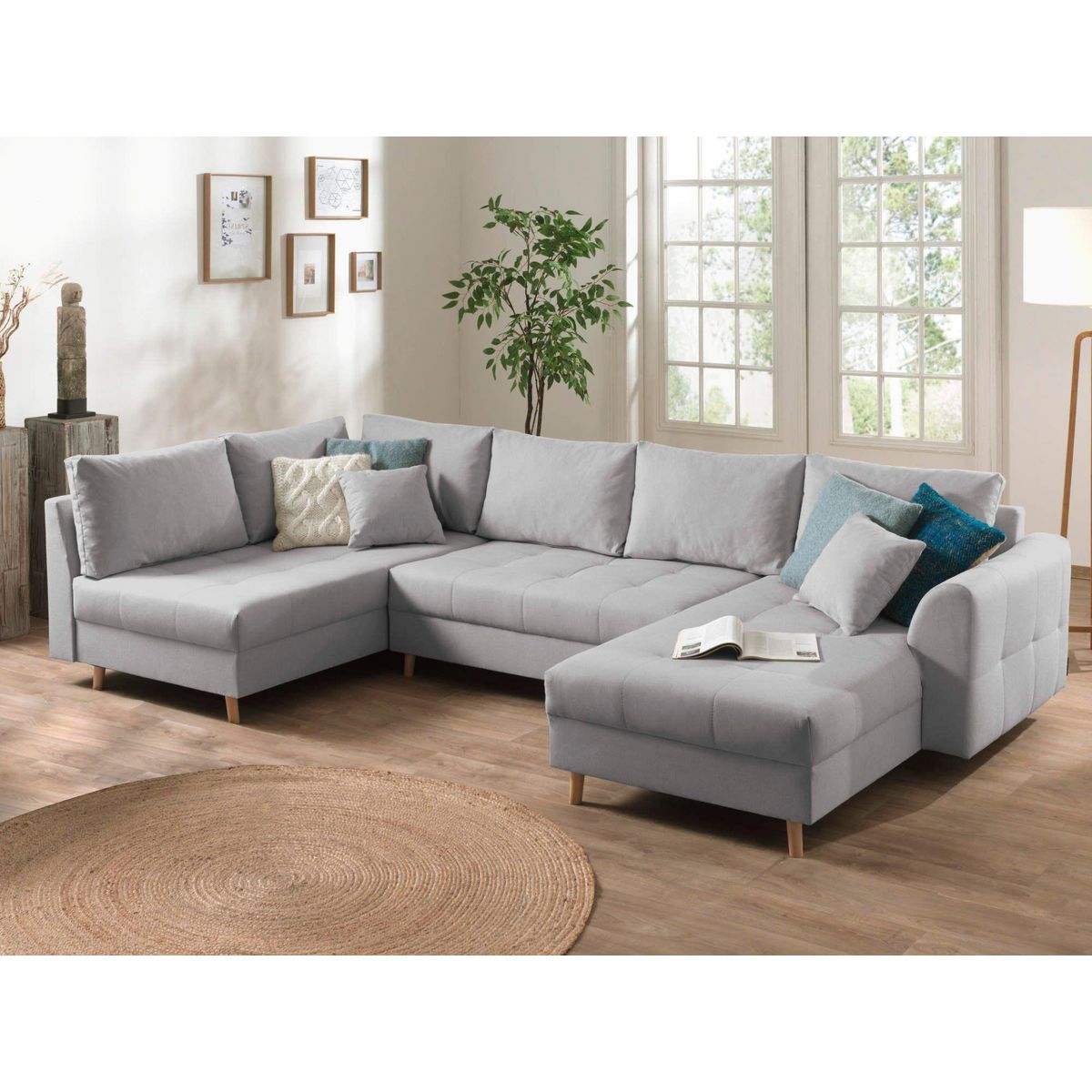 LISA DESIGN Rune - canapé panoramique - 7 places - style scandinave - gauche