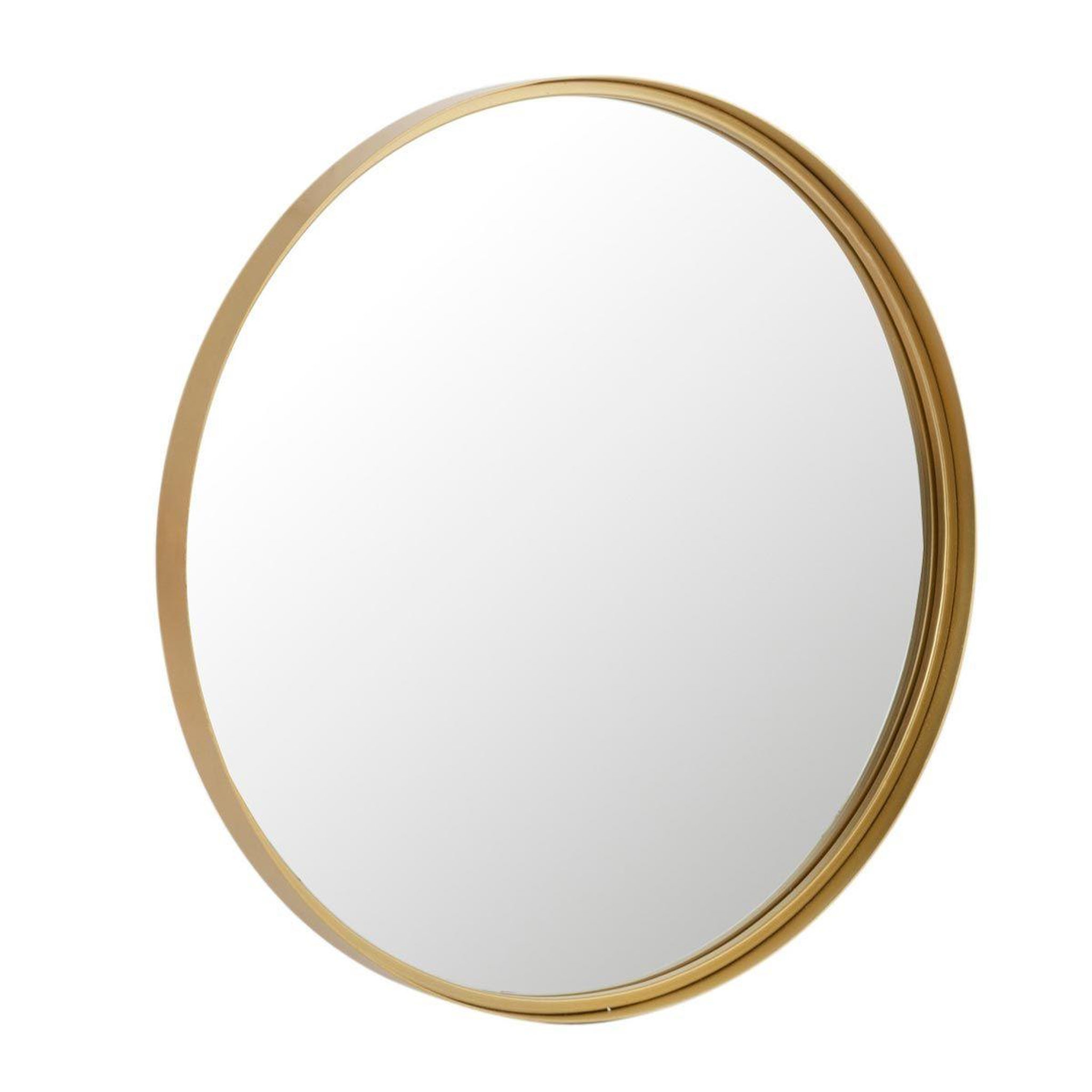 J-LINE Miroir Mural Rond Design  Bord Métal  60cm Or