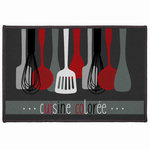 Paris Prix Tapis de Cuisine  Cuisinette  40x60cm Gris