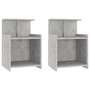 Voir la diapositive 2 : VIDAXL Tables de chevet 2 pcs Gris beton 40x35x60 cm Agglomere