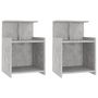 Voir la diapositive 2 : VIDAXL Tables de chevet 2 pcs Gris beton 40x35x60 cm Agglomere