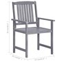 Voir la diapositive 6 : VIDAXL Chaises de jardin et coussins lot de 8 Bois acacia solide Gris