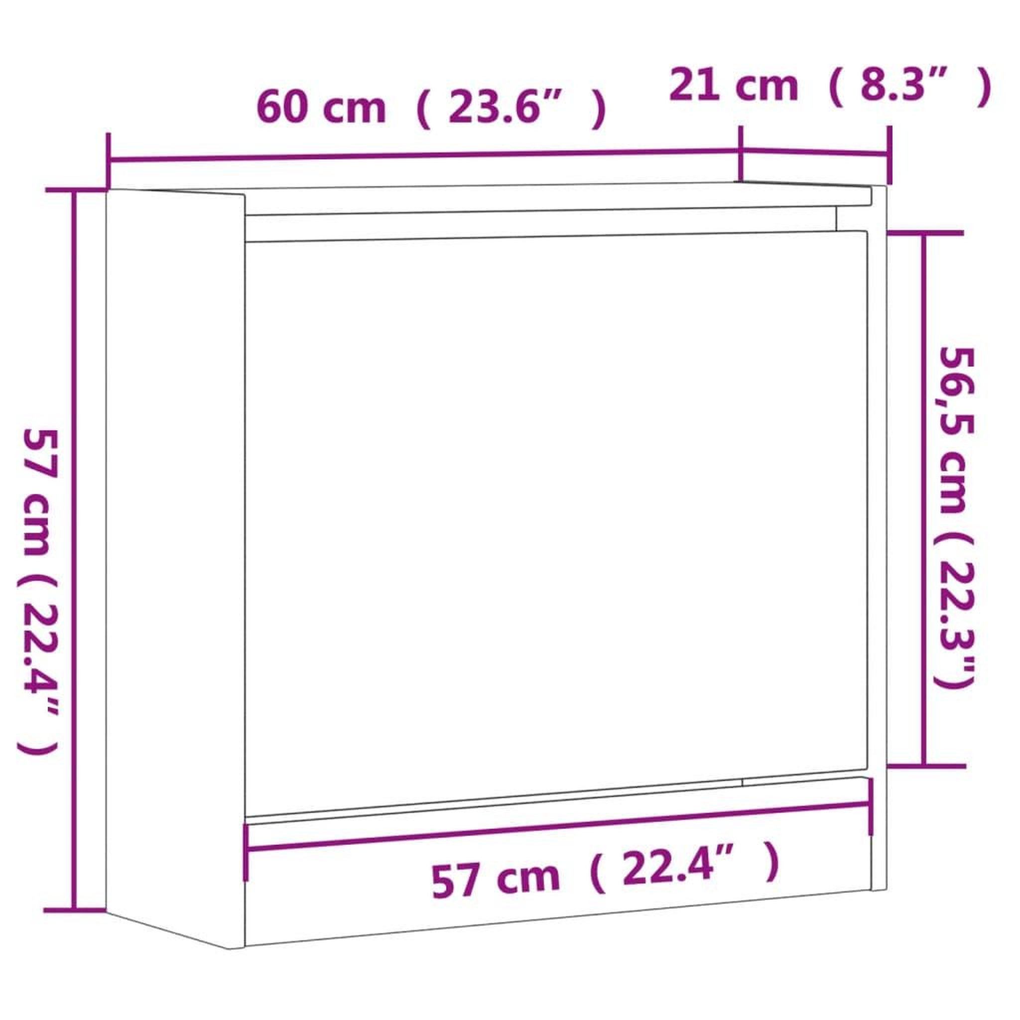 Voir la diapositive 6 : VIDAXL Armoire a chaussures sonoma gris 60x21x57 cm bois d'ingenierie
